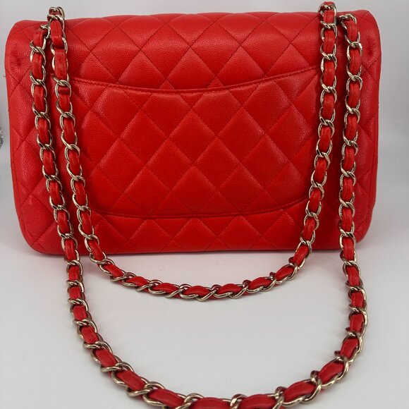 Chanel Red Medium Quilted Lambskin Flap Bag - Picture 2 of 9